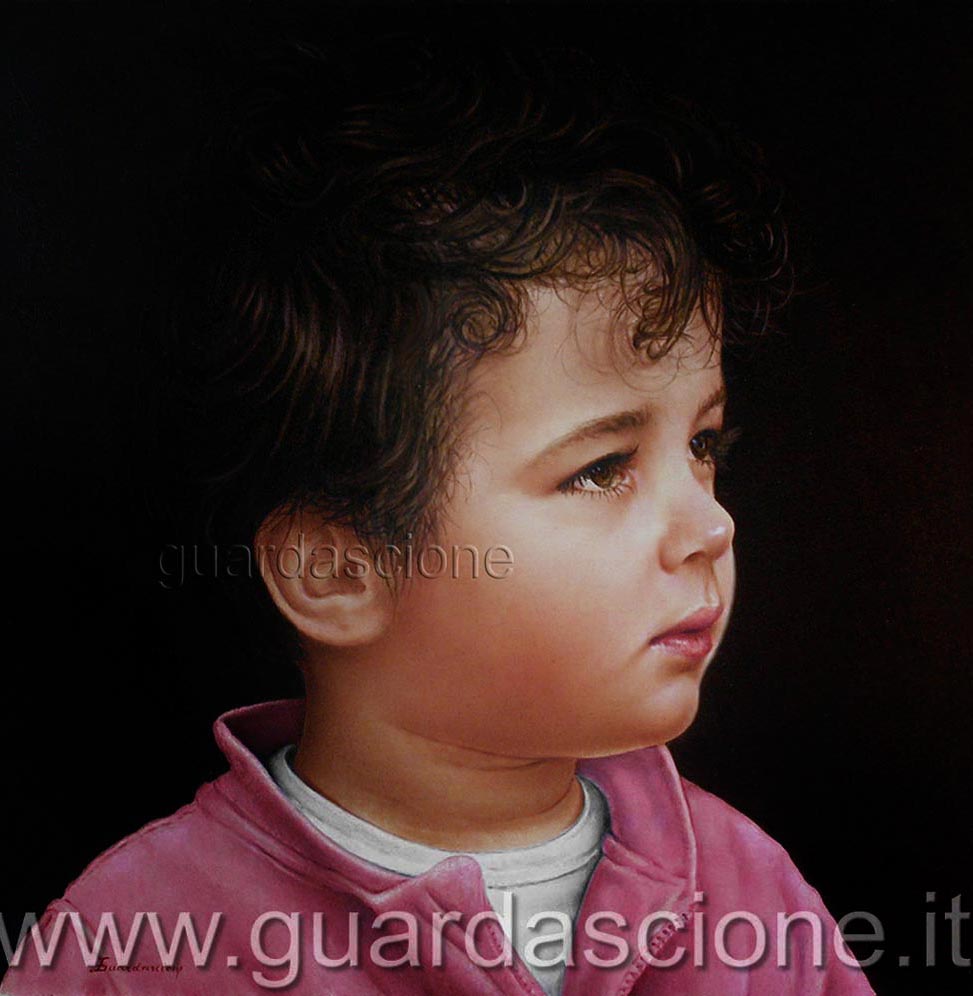 quadri e ritratti di bambini dipinti realizzati a olio