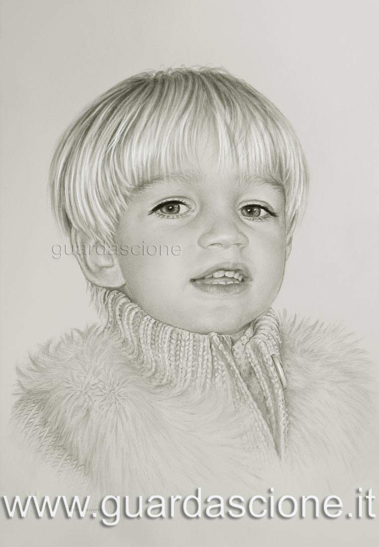 il ritratto della mia bambina eseguito da una mia foto preferita. Puoi visionare il ritratto del tuo bambino in fase di esecuzione nella tua pagina personale