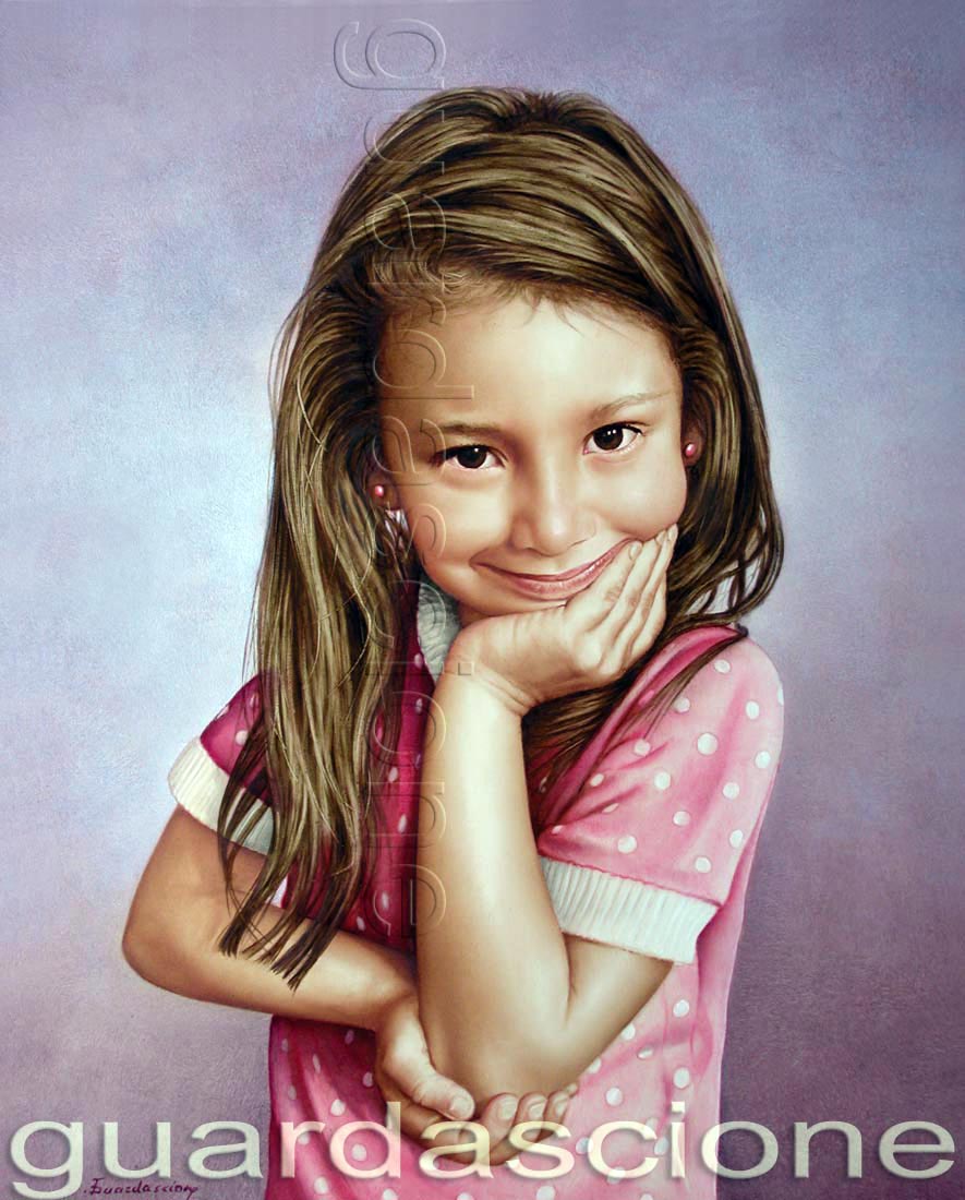 ritratti di bambini realizzati a olio su teal da pittori ritrattisti