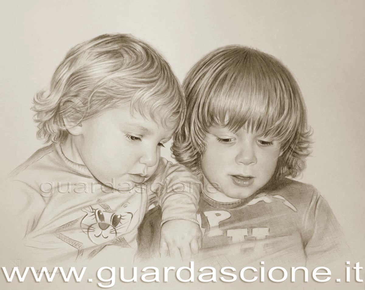 trasformare le foto dei miei bambini in ritratti dipinti, ritratto di bimbo