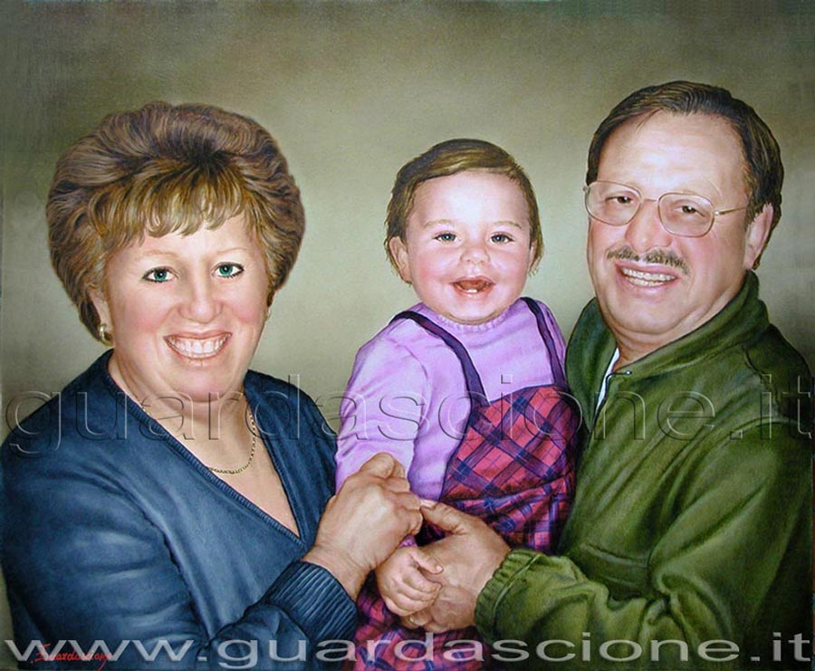 ritratti di famiglia eseguiti da una foto, ritratto da commissionare per un regalo originale