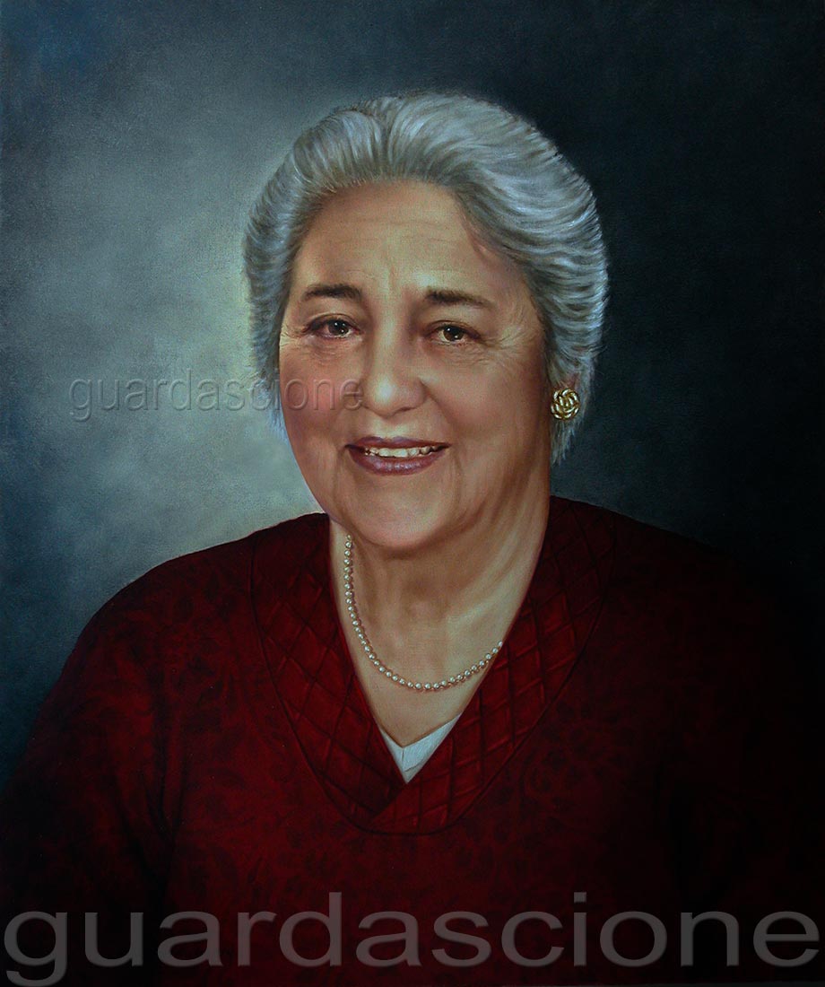 ritratto di mia nonna a olio su tela