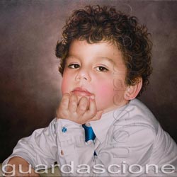 ritratto di fanciullo a olio su tela